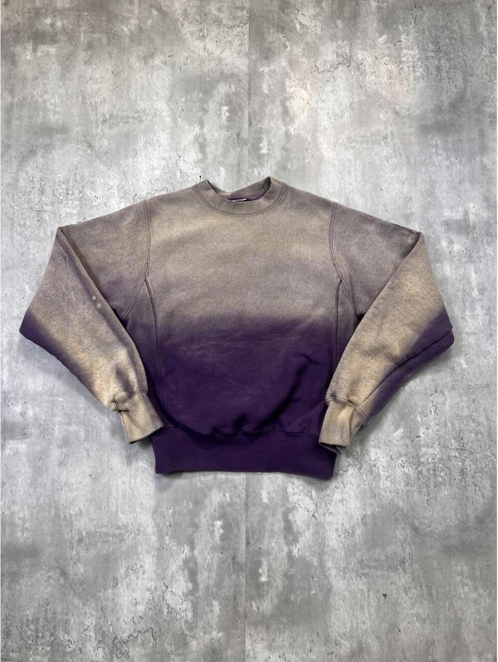 Sun Faded Champion Reverse Weave Sweatshirt Purple Grey